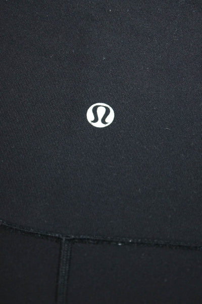 Lululemon Womens High Rise Pull On Cropped Athletic Leggings Black Size 8