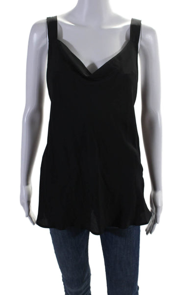 Marella Womens Silk Crepe Odilai De Chine Sleeveless Tank Top Black Size 10