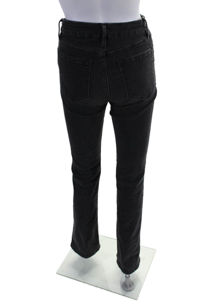 Frame Womens Cotton Le Mini Buttoned Zipped Bootcut Jeans Black Size EUR26