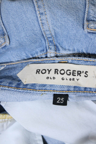 Roy Rogers Womens Blue Light Wash Distress Tilda Old Glory Denim Jeans Size 25