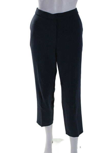 Theory Womens Two Pocket Elastic Waist Mid-Rise Tapered Pants Navy Size 8