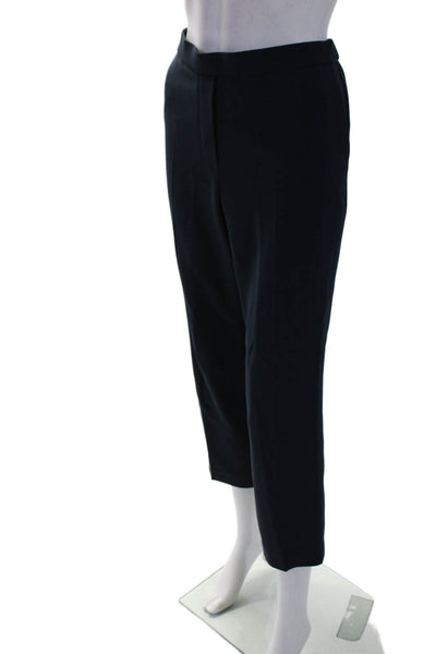 Theory Womens Two Pocket Elastic Waist Mid-Rise Tapered Pants Navy Size 8