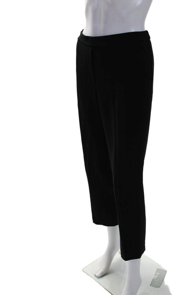 Theory Womens Two Pocket Elastic Waist Mid-Rise Tapered Pants Black Size 8