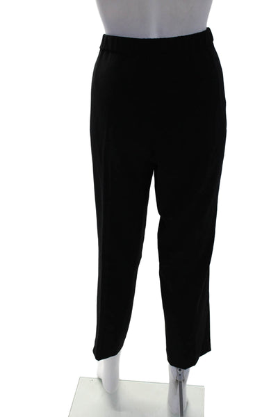 Theory Womens Two Pocket Elastic Waist Mid-Rise Tapered Pants Black Size 8