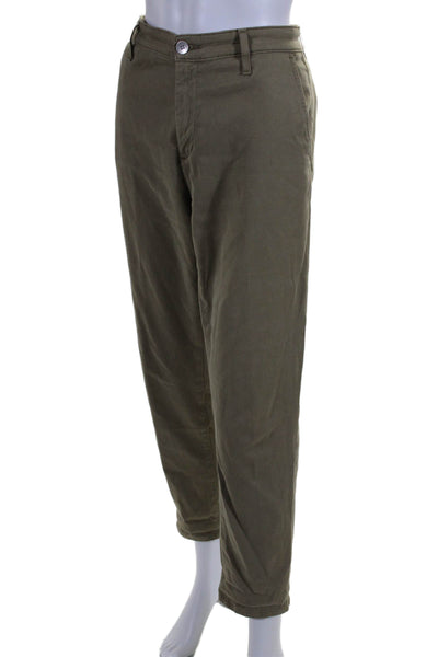 AG Adriano Goldschmied Womens Cotton Caden Tailored Trousers Green Size EUR28