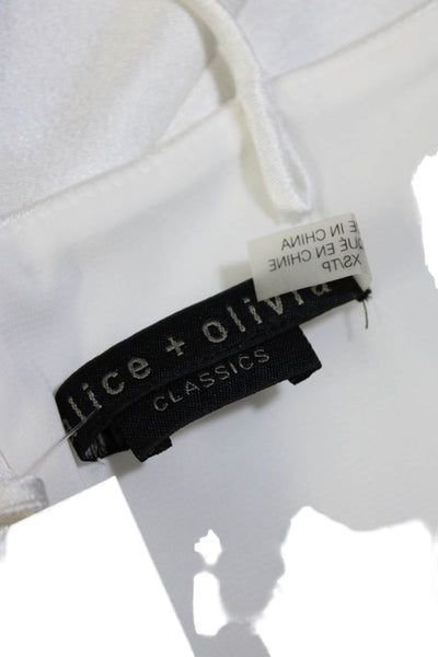 Alice + Olivia Womens Sleeveless Back Zip Bodysuit White Size XS