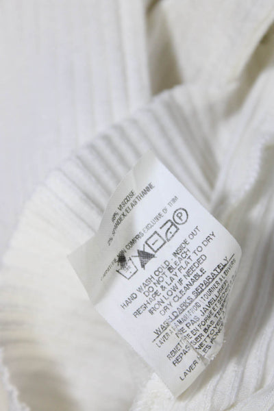 The Range Womens Long Sleeve Rib Knit Long Sleeve Top White Size XS