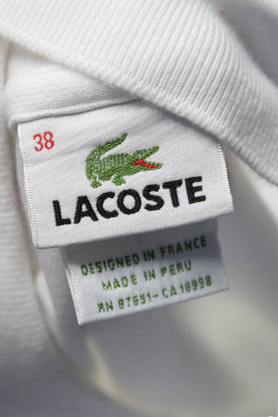 Lacoste Wopmens Short Sleeves Crew Neck Polo Shirt White Cotton Size EUR 38