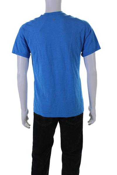 Lululemon Mens Short Sleeves Crew Neck Pullover Tee Shirt Blue Size Medium