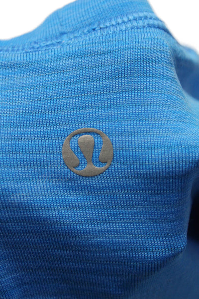 Lululemon Mens Short Sleeves Crew Neck Pullover Tee Shirt Blue Size Medium