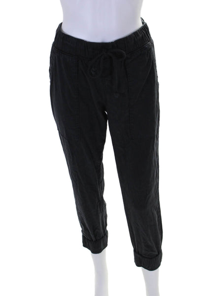 Bella Dahl Womens Ruched Drawstring Tied Slip-On Jogger Pants Black Size M