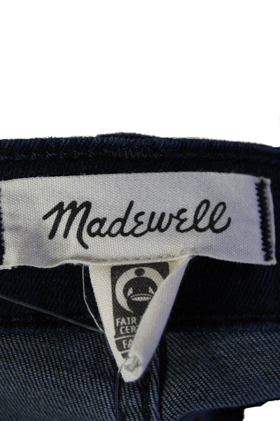 Madewell Womens Cotton Buttoned Dark Washed Slim Straight Jeans Navy Size EUR26