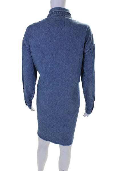 Rails Womens Long Sleeve Collared Button Down Dress Blue Size Small