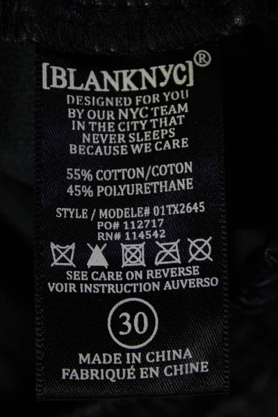Blank NYC Womens Faux Leather Drawstring Waist Joggers Black Size 30