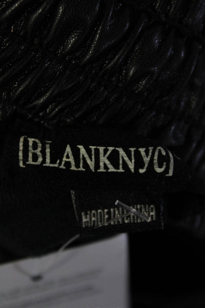 Blank NYC Womens Faux Leather Drawstring Waist Joggers Black Size 30