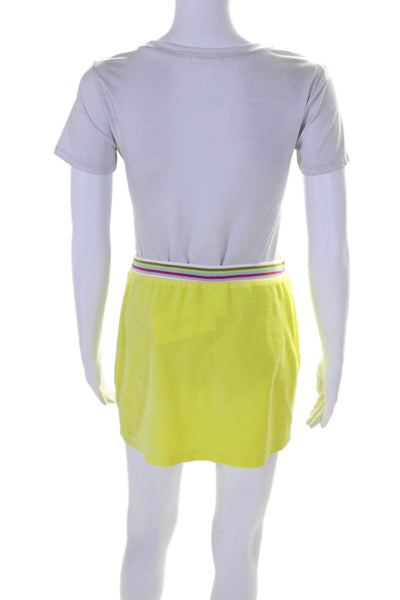 Lacoste Womens Velour Pull On Mini Skirt Bright Sun Yellow Size EUR 36