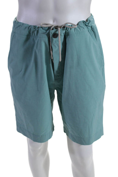 Faherty All Day Shorts Mens Zipper Fly Lightweight Shorts Green Size 36