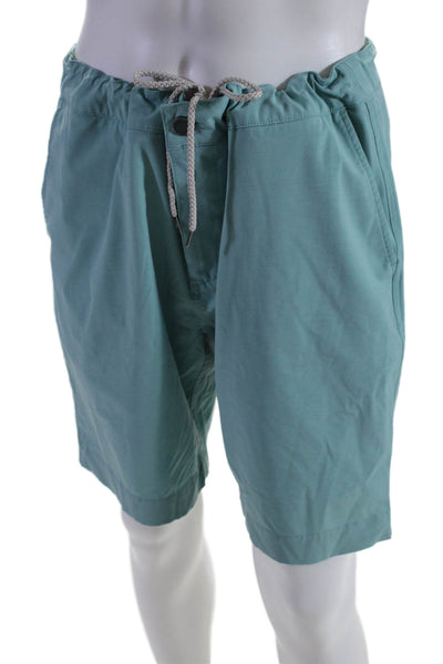 Faherty All Day Shorts Mens Zipper Fly Lightweight Shorts Green Size 36