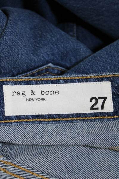 Rag & Bone Womens Cotton Medium Wash Mid Rise Rosa Boyfriend Jeans Blue Size 27