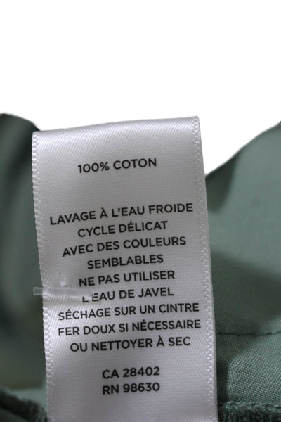 Lilla P Womens High Rise Belted Canvas Shorts Seagrass Green Cotton Size 10