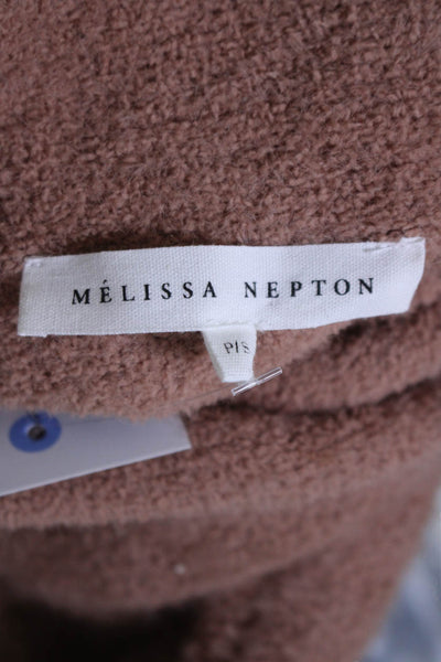 Melissa Nepton Womens Long Sleeve Mock Neck Knit Sweater Dress Brown Size Small