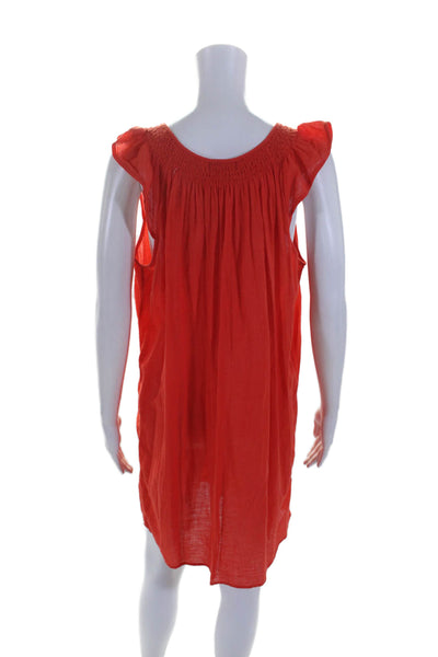 J Crew Womens Sleeveless Keyhole Mini Shift Dress Salmon Pink Cotton Size Small