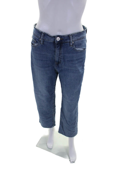 Hudson Womens Zipper Fly Noa Mid Rise Straight Leg Jeans Blue Denim Size 28