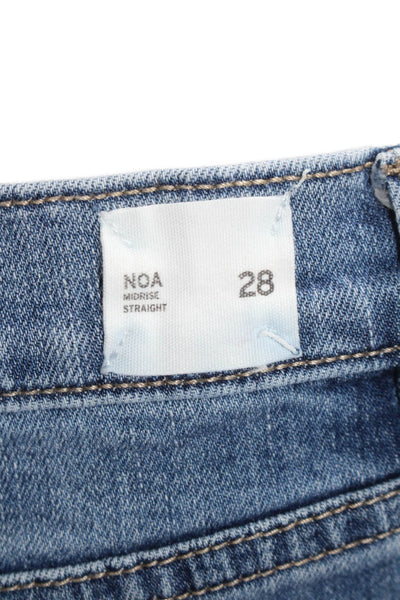 Hudson Womens Zipper Fly Noa Mid Rise Straight Leg Jeans Blue Denim Size 28