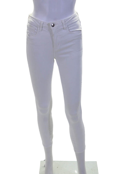 L' Agence Womens Tapered Leg White Washed Skinny Jeans White Size 27