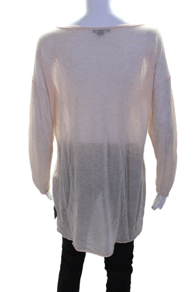 Eileen Fisher Womens Long Sleeve Thin Knit Lightweight Sweater Beige Size Small