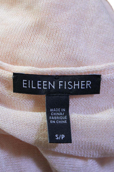 Eileen Fisher Womens Long Sleeve Thin Knit Lightweight Sweater Beige Size Small