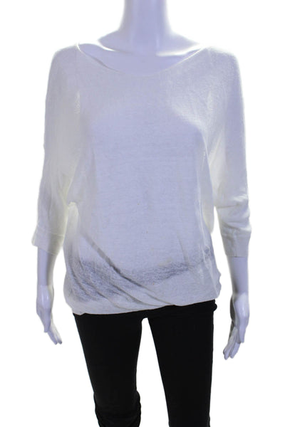 Vince Womens Long SLeeve Thin Knit Lightweight Sweater White Size Small