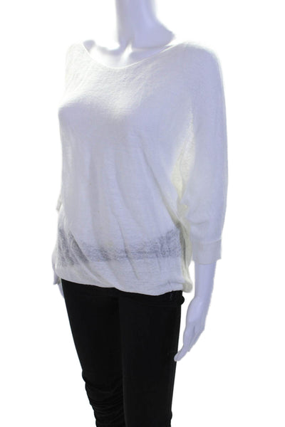 Vince Womens Long SLeeve Thin Knit Lightweight Sweater White Size Small