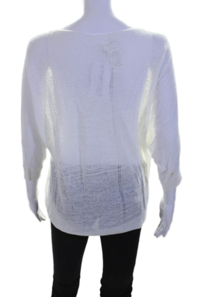 Vince Womens Long SLeeve Thin Knit Lightweight Sweater White Size Small