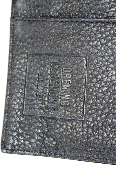 Opening Ceremony Womens Grain Leather Metallic Hand Continental Wallet Black