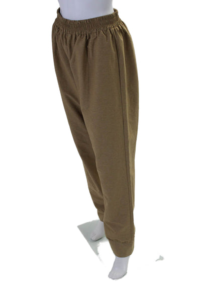 The Line Womens Elastic Waistband High Rise Straight Leg Pants Brown Size Large