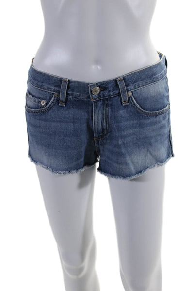 Rag & Bone Jean Womens Cotton Denim Low Rise Cut Off Jean Shorts Blue Size 25