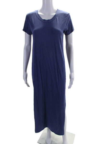 Sundry Womens Cotton Jersey Short Sleeve Crewneck Maxi T-Shirt Dress Blue Size 0