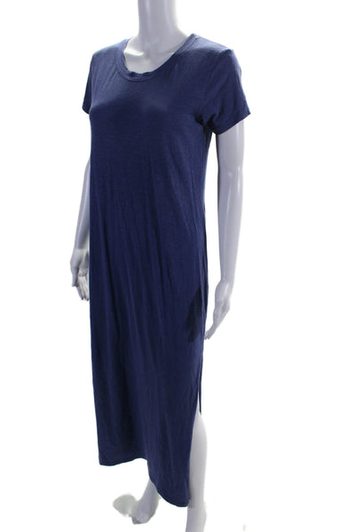 Sundry Womens Cotton Jersey Short Sleeve Crewneck Maxi T-Shirt Dress Blue Size 0