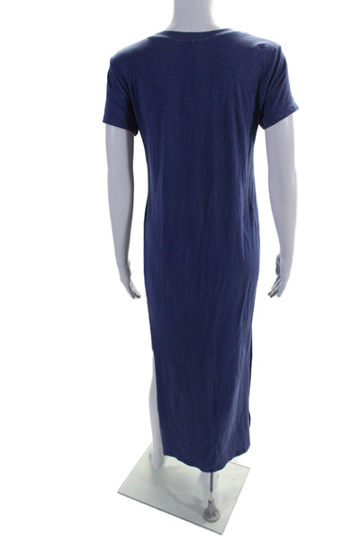 Sundry Womens Cotton Jersey Short Sleeve Crewneck Maxi T-Shirt Dress Blue Size 0