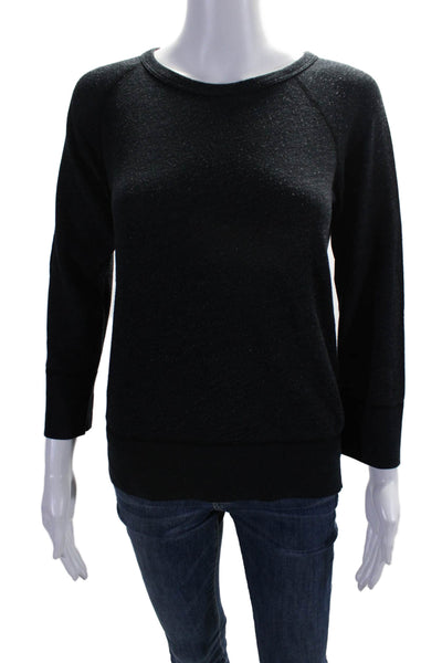 Standard James Perse Womens Cotton Terry Long Sleeve Shirt Top Black Size 1