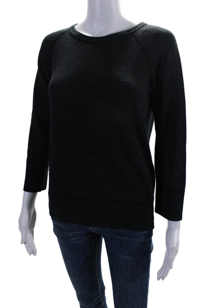 Standard James Perse Womens Cotton Terry Long Sleeve Shirt Top Black Size 1