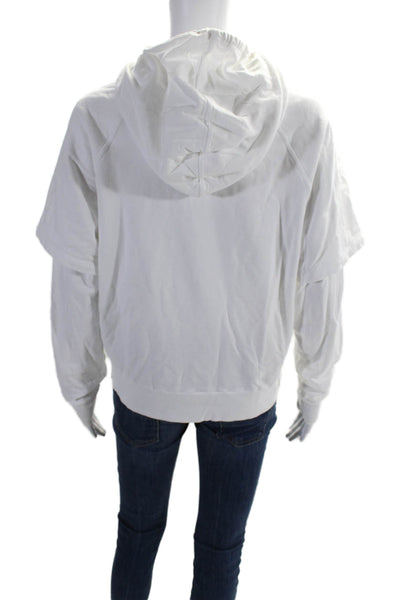 Electric & Rose Womens Cotton Fleece Long Sleeve Full Zip Hoodie White Size XS