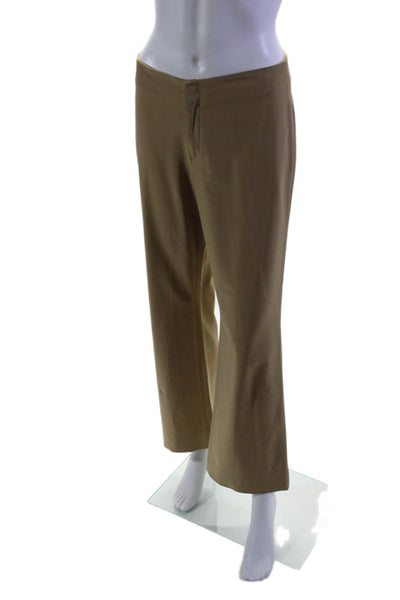 Joseph Womens Mid Rise Straight Leg Trousers Beige Size M