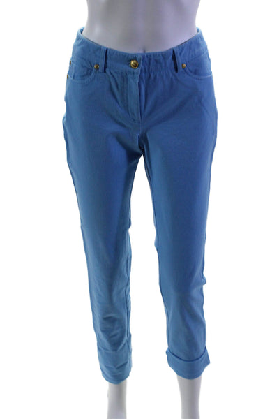 J. Mclaughlin Womens Cotton High Rise 5 Pocket Slim Fit Pants Blue Size 0