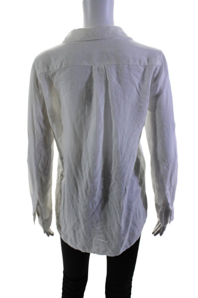 Joe Fresh Womens Button Front Long Sleeve Collared Shirt White Size Small