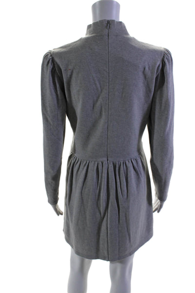 La Vie By Rebecca Taylor Back Zip Long Sleeve Mock Neck Dress Gray Size Medium