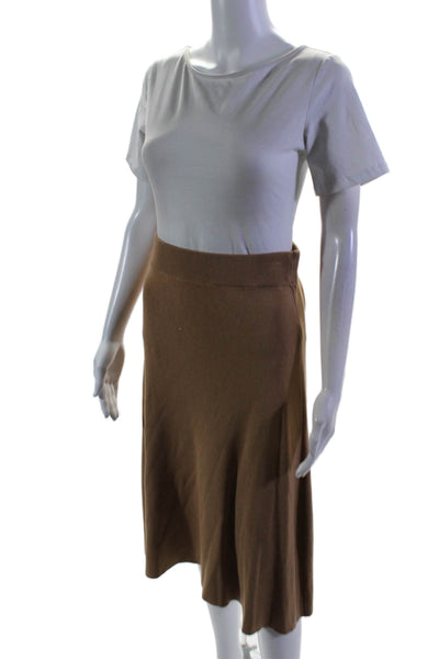 Free Assembly Womens Elastic Waistband Knit A Line Skirt Brown Size Small