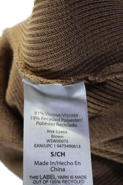 Free Assembly Womens Elastic Waistband Knit A Line Skirt Brown Size Small