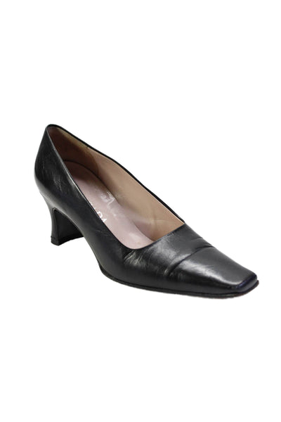 Escada Womens Leather Pointed Toe Slip On Pumps Black Size 5